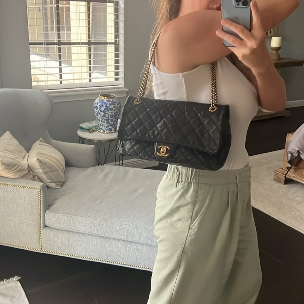 Chanel Easy Flap Jumbo Caviar Leather shoulder bag - Picture 8 of 13